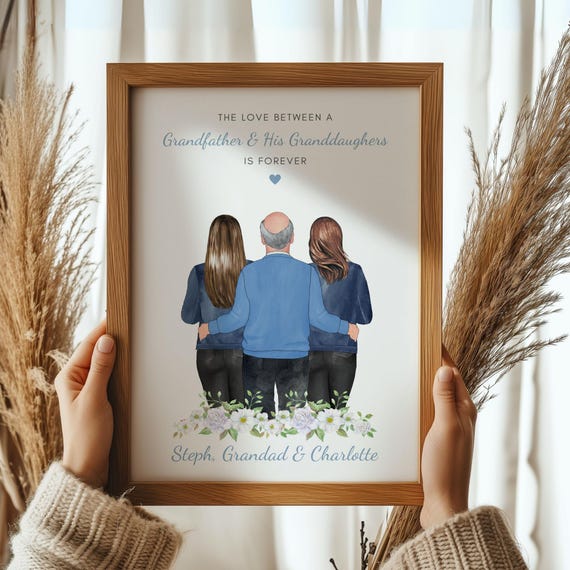 Grandad Gifts Grandad Fathers Day Gift Personalised Grandad And Granddaughter Print Grandad Birthday Gift