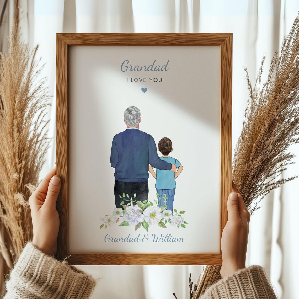 Personalised Grandad I Love You Gift Print from Grandson Birthday