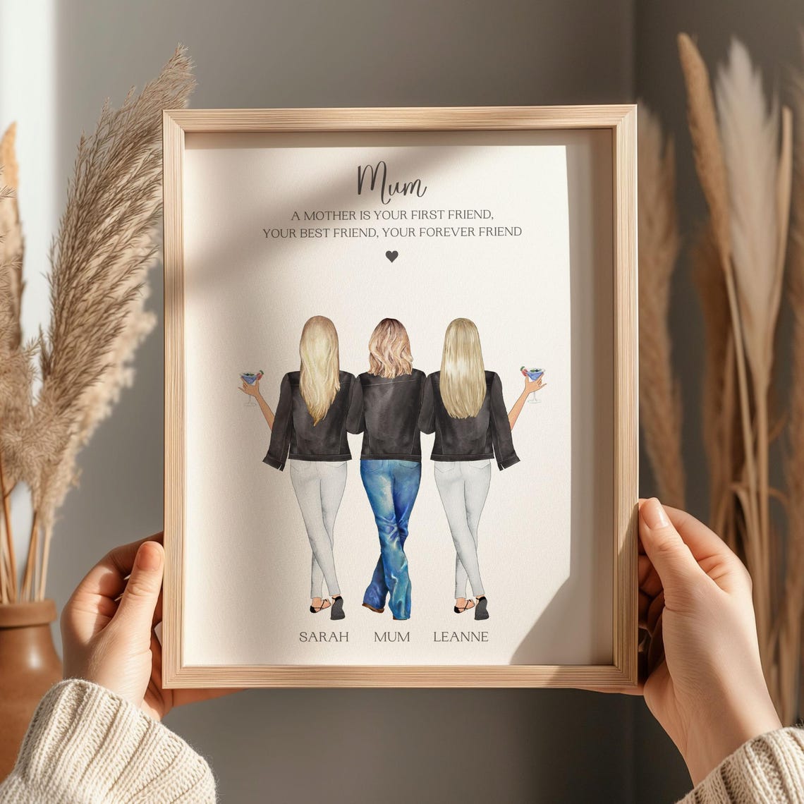 Personalised Mum and Daughters Friendship Tribute Keepsake Print