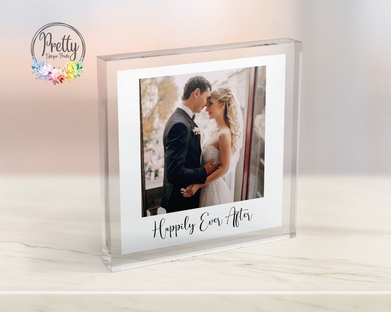 Personalised Wedding Gift Happily Ever After Custom Wedding Acrylic Photo Block Wedding Gifts Bride And Groom Photo