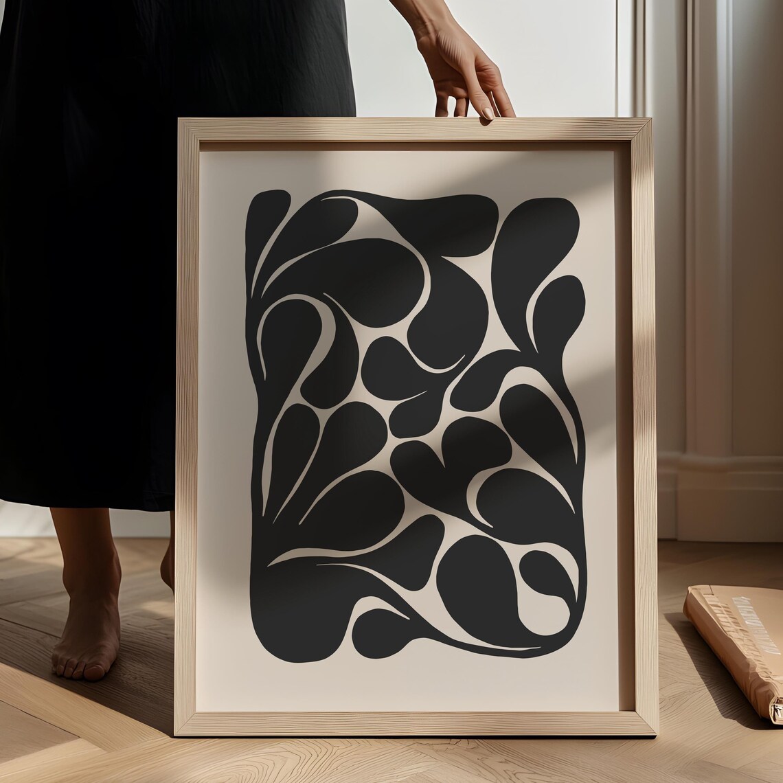 Neutral Botanical Print, Organic Minimalist Art