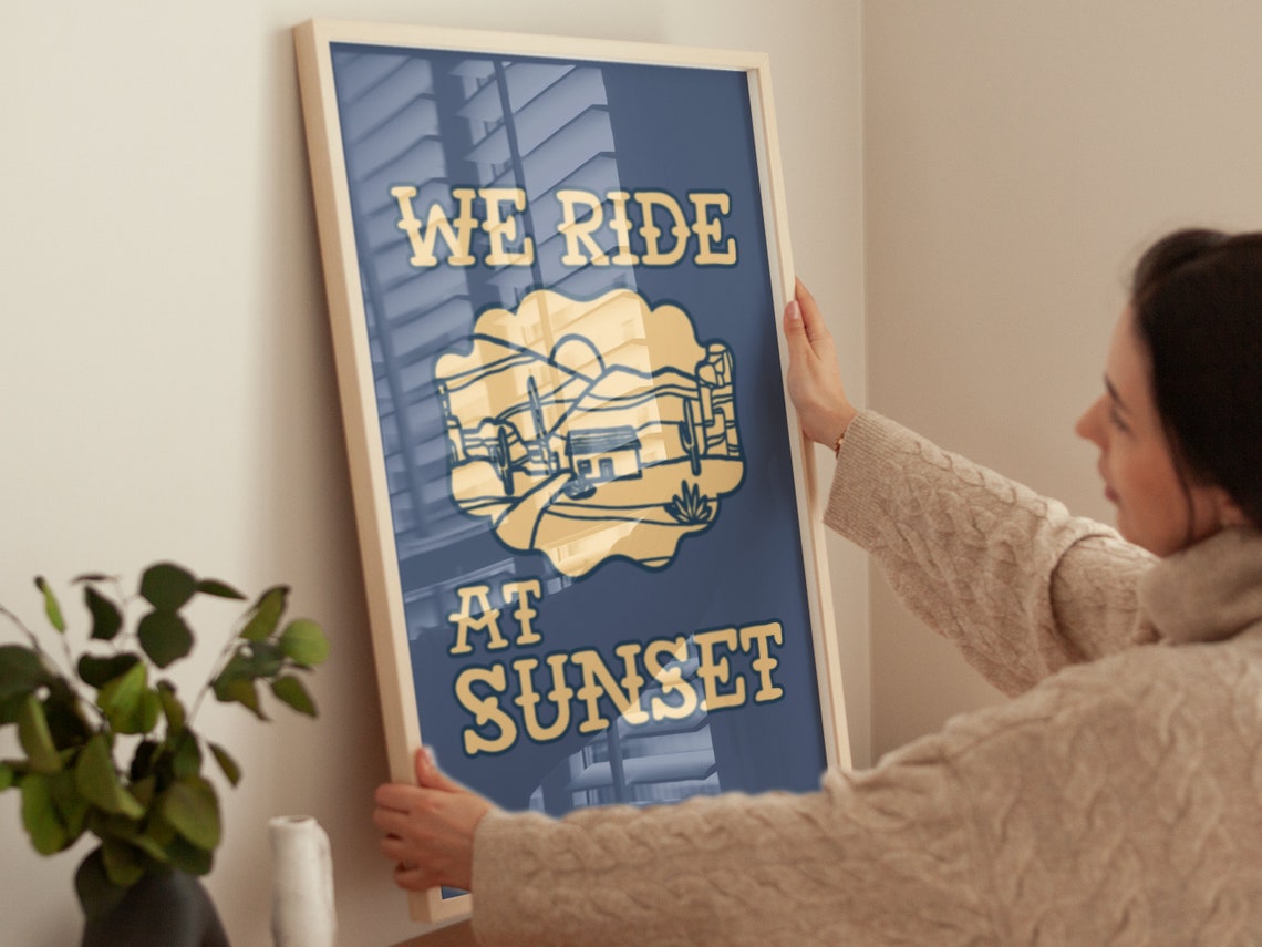 Western Style Art Print Boho Minimalist Prints Modern Art Bohominimalistdecor Cowboy Art File - Image 4