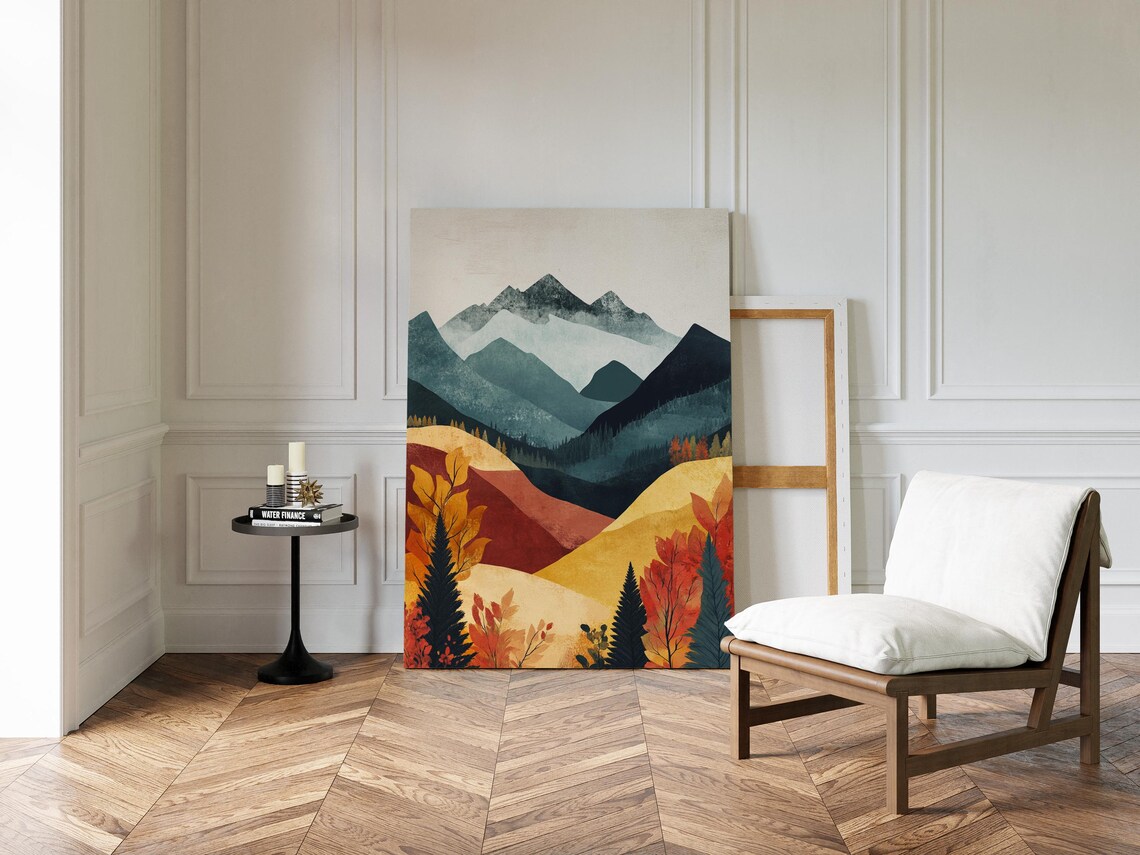 Autumn Mountain Landscape, Modern Nature Poster - Image 4