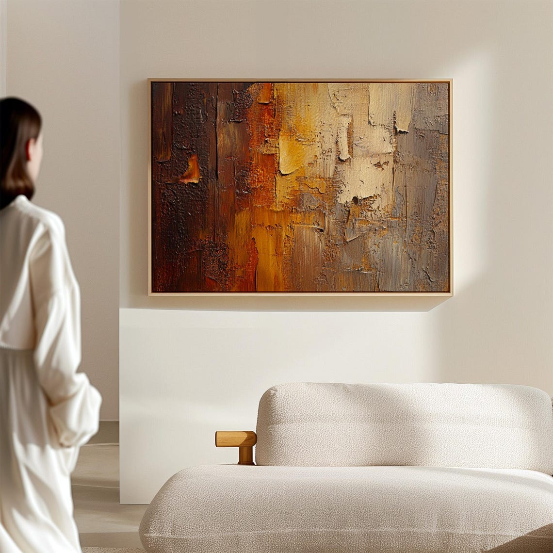 Earth Tone Textured Abstract Brown Rust Modern Wall Art Print - Image 2
