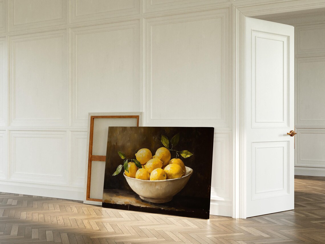 Vintage Lemon Still Life, Rustic Kitchen Art Print - Image 5