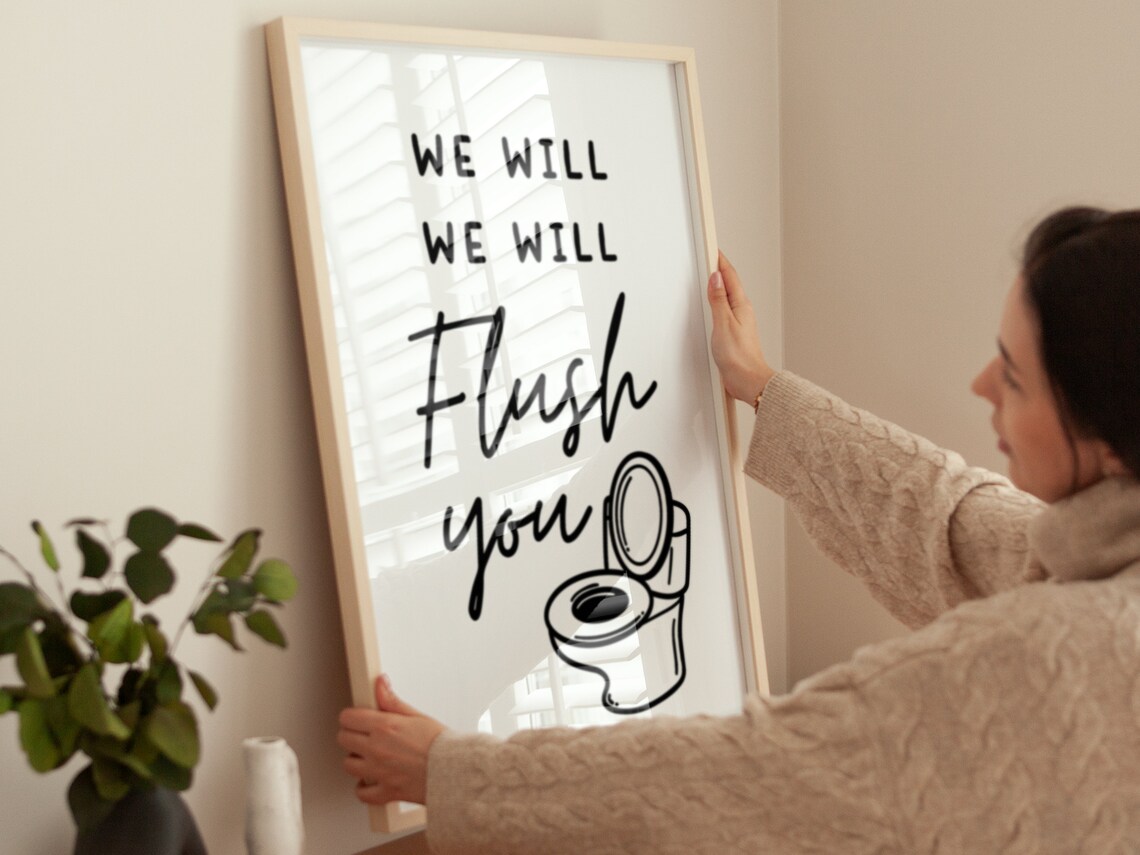 Funny Bathroom Art Posterboho Minimalist Prints Modern Art Bohominimalistdecor Bathroom Art File - Image 2