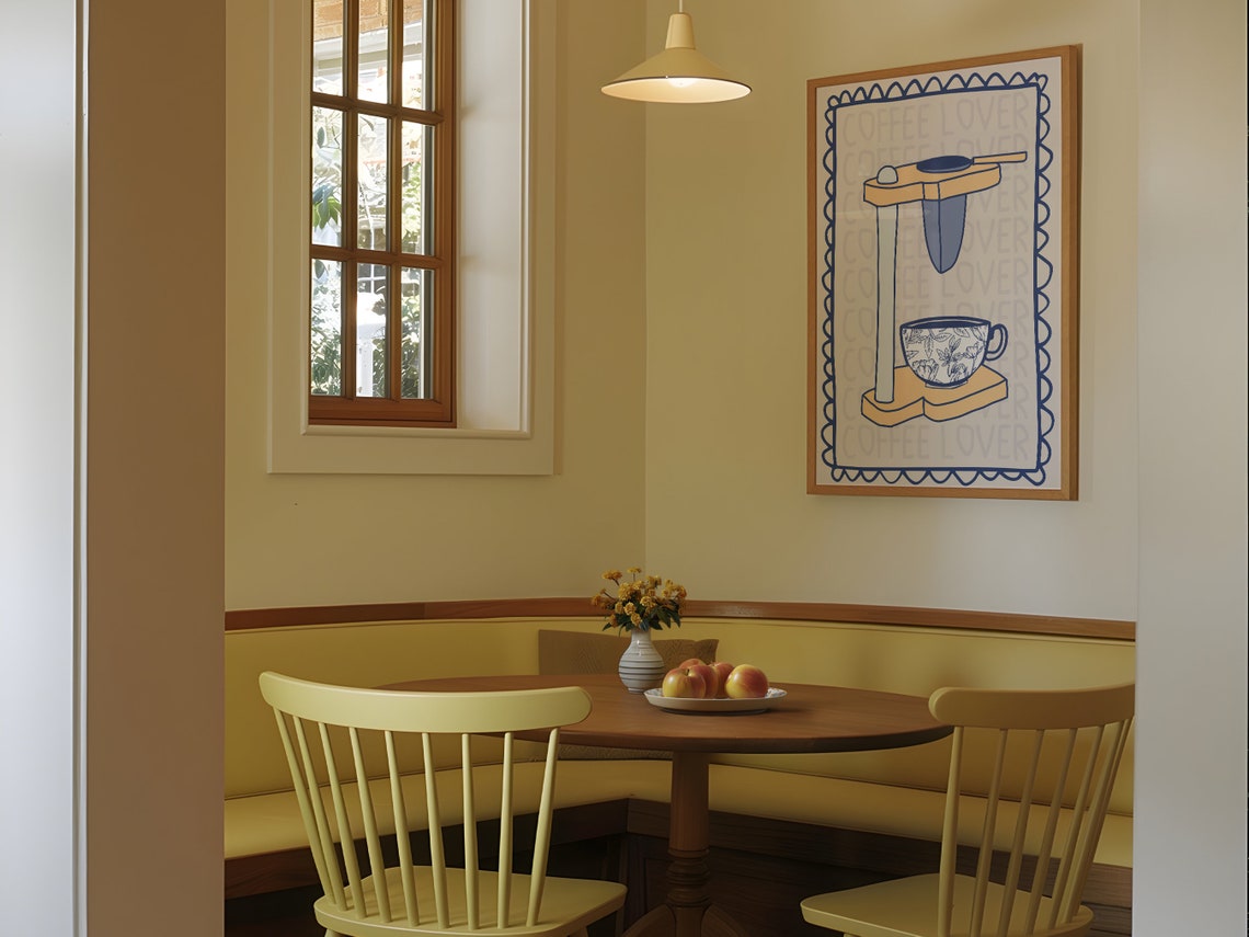 Coffee Lover Pour Over Brew Hand Drawn Kitchen Cafe Wall Poster - Image 3