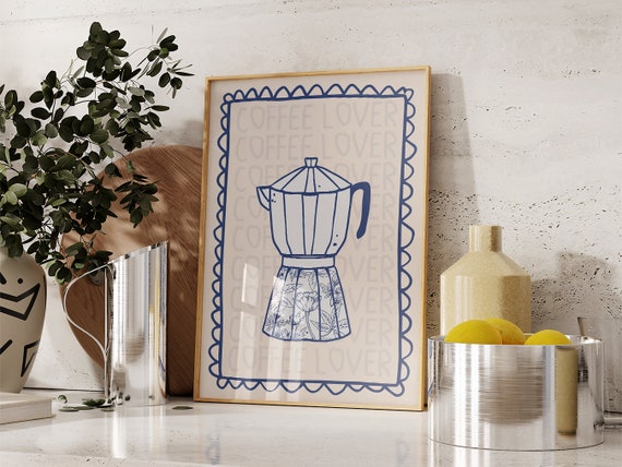 Physical Poster Print Shipped To You Iced Coffee Art Boho Art Minimalist Prints Coffee Bar Art Boho Minimalist Wall Decor