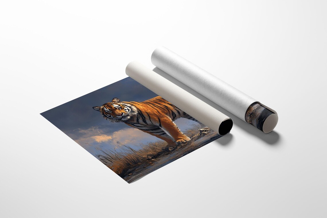 Majestic Tiger in the Wild, Realistic Wildlife Painting - Image 2