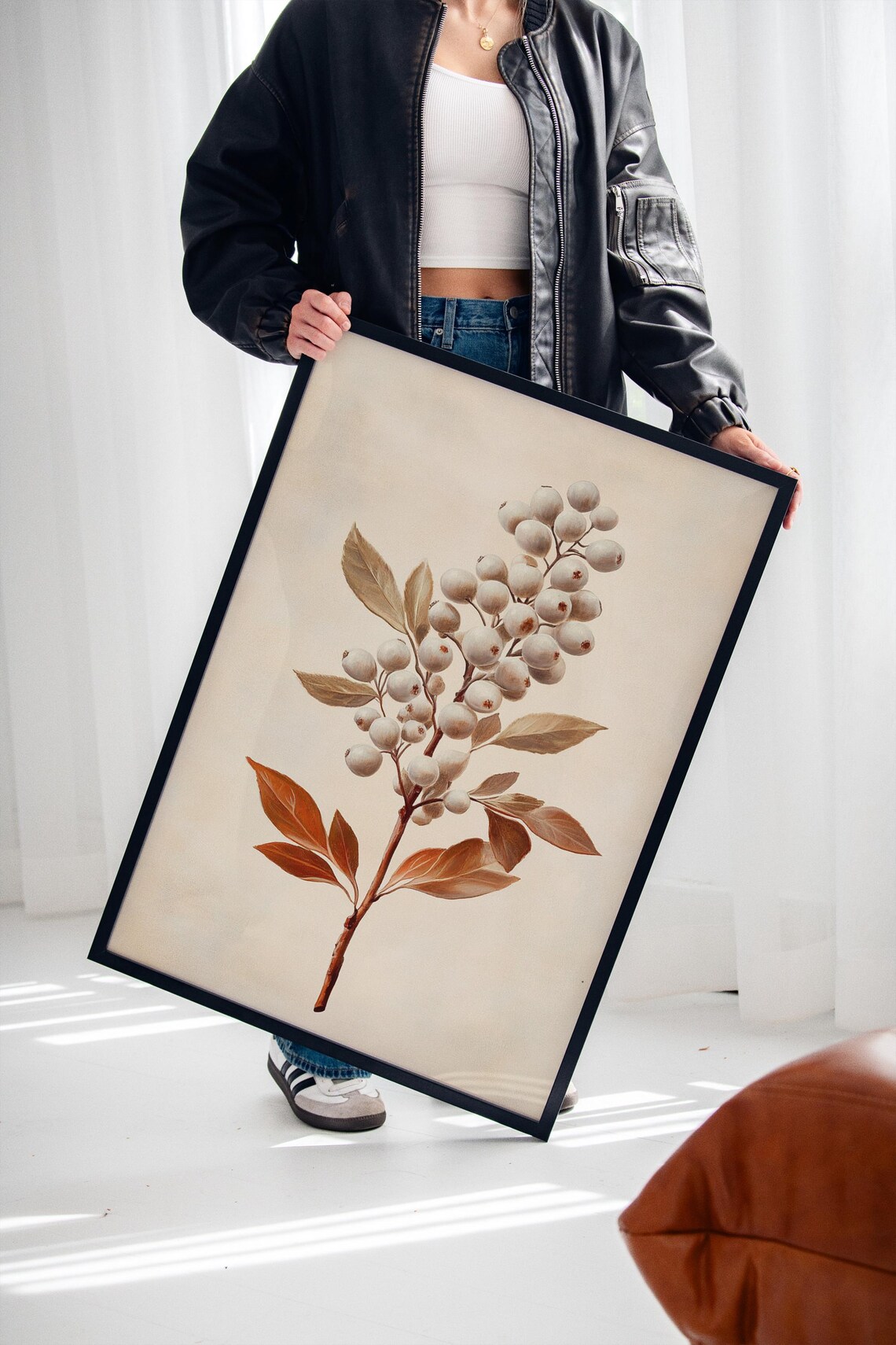 Vintage Botanical Print, White Berry Plant - Image 2