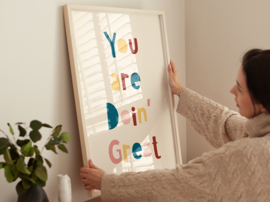 You Are Doin Great Playful Multicolor Letter Affirmation Poster