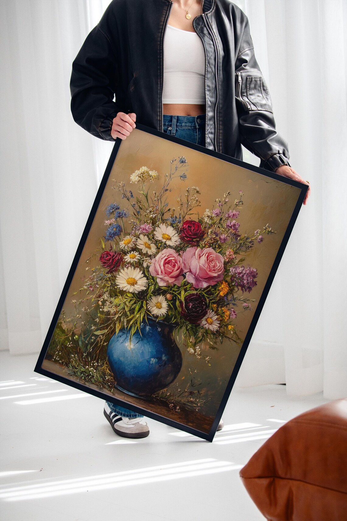 Rustic Floral Still Life, Country Cottage Art Print - Image 2