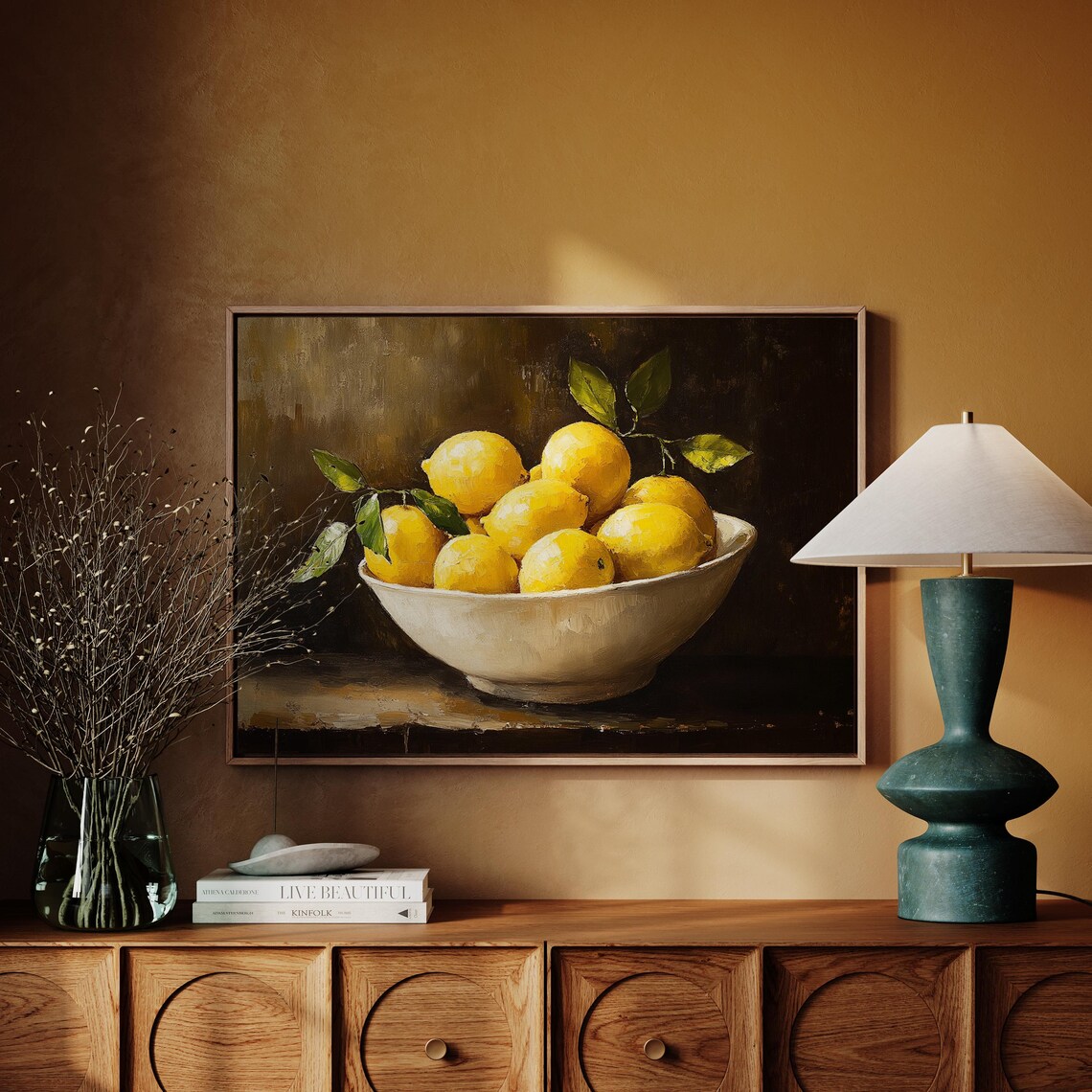 Vintage Lemon Still Life, Rustic Kitchen Art Print - Image 3
