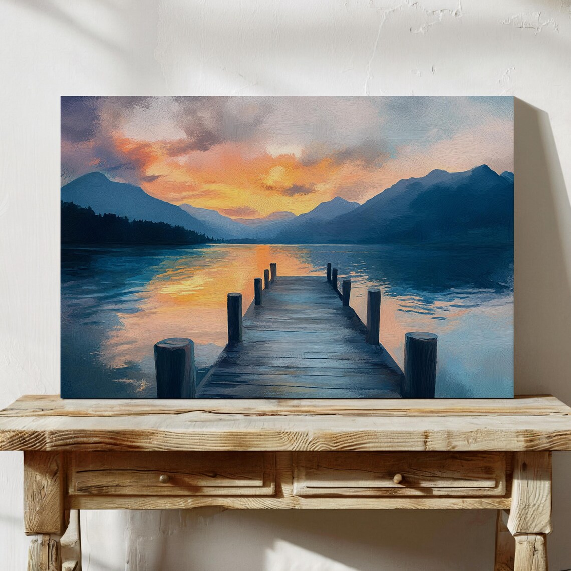 Sunset Over Serene Lake, Tranquil Landscape - Image 3