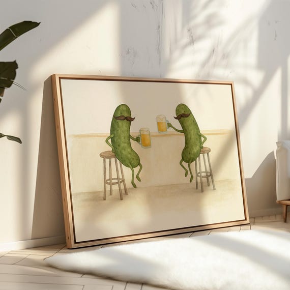 Pickle Bar Buddies - Funny Watercolor Kitchen Art