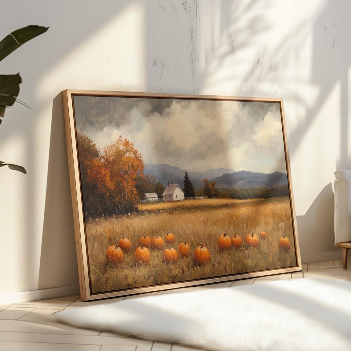 Rustic Pumpkin Patch, Autumn Landscape Art Print - Image 5
