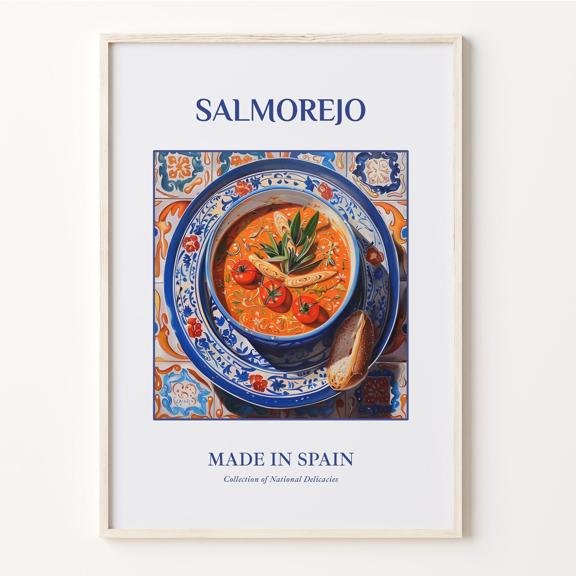 Salmorejo Spanish Tomato Soup Maiolica Tile Art Kitchen Art Poster