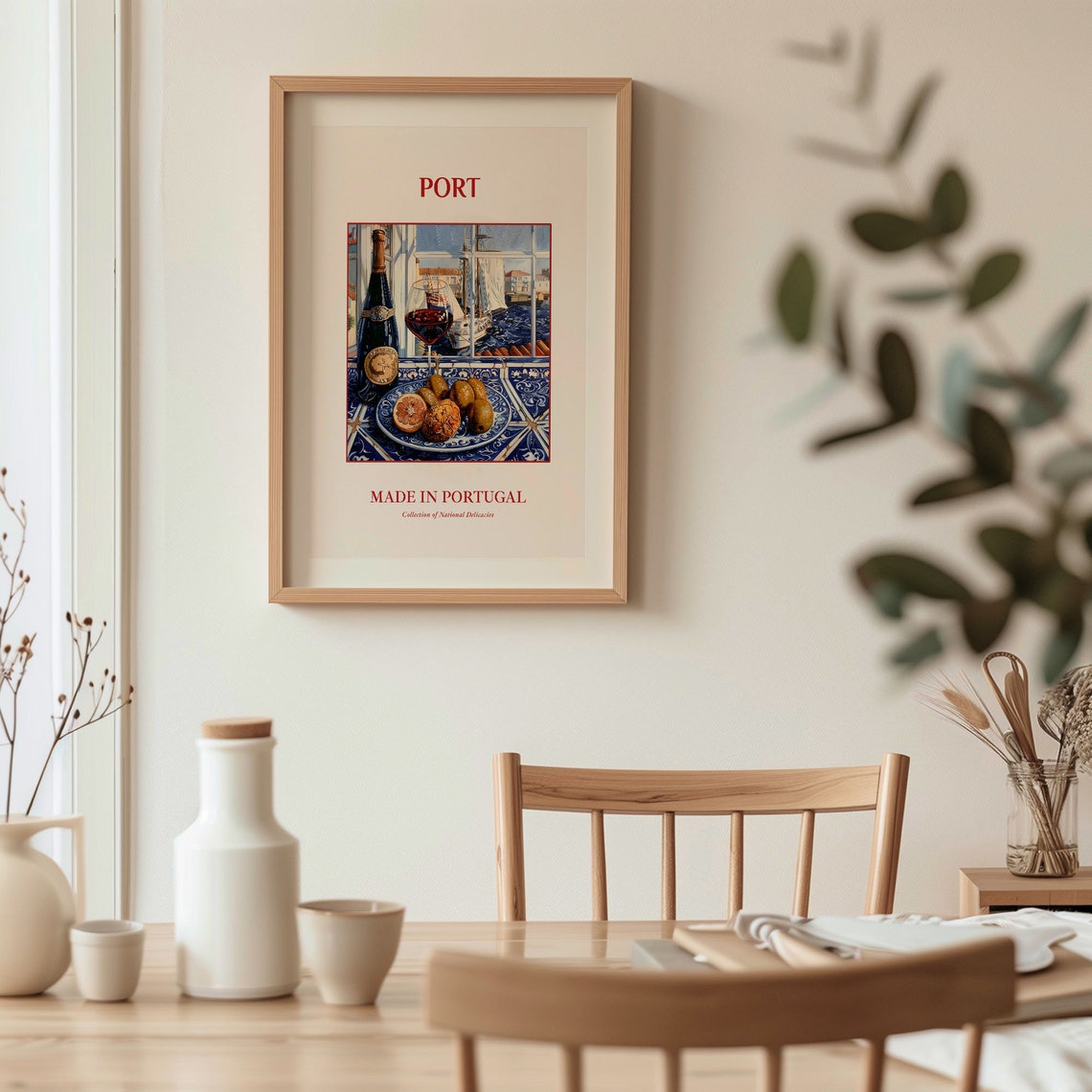 Port Wine Portugal Azulejo Tile Harbor Kitchen Delicacies Poster - Image 3