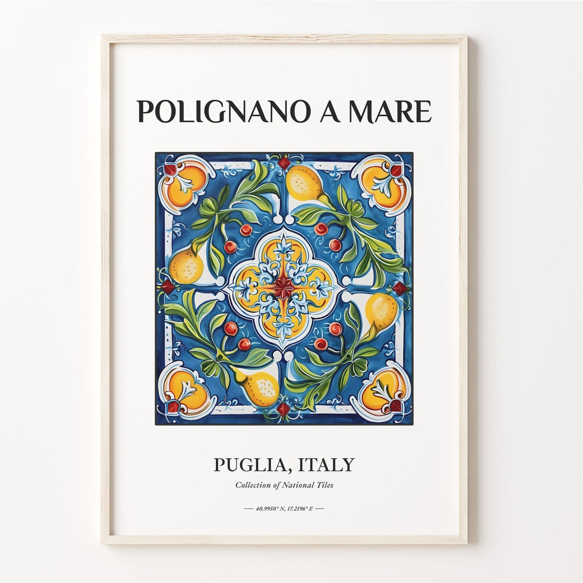 Polignano a Mare Puglia Italy Lemon Citrus Grove Tile Art Poster