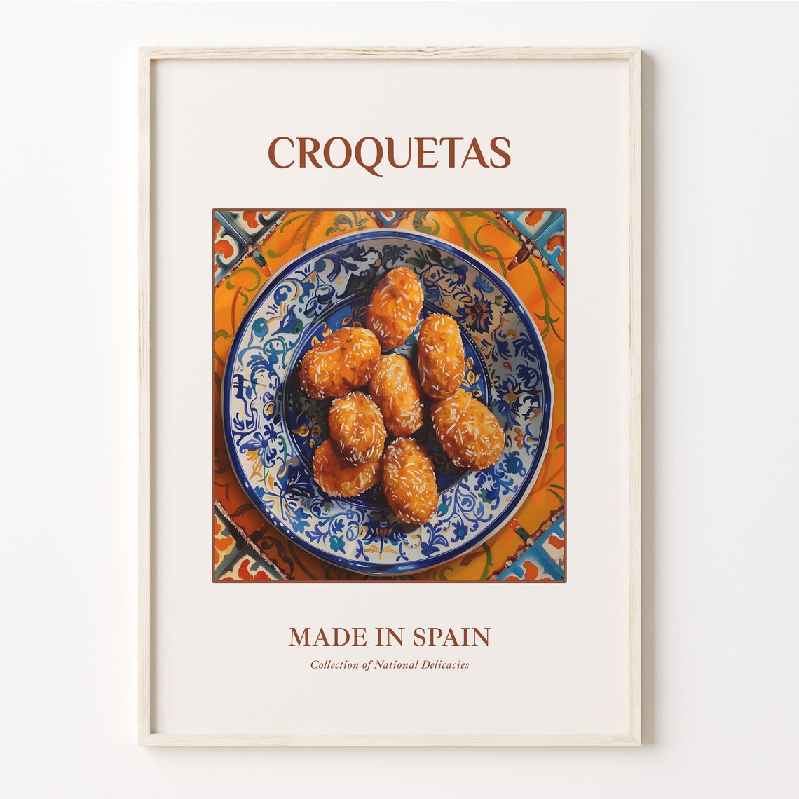 Croquetas Spanish Fried Croquettes Ceramic Plate Tile Art Poster
