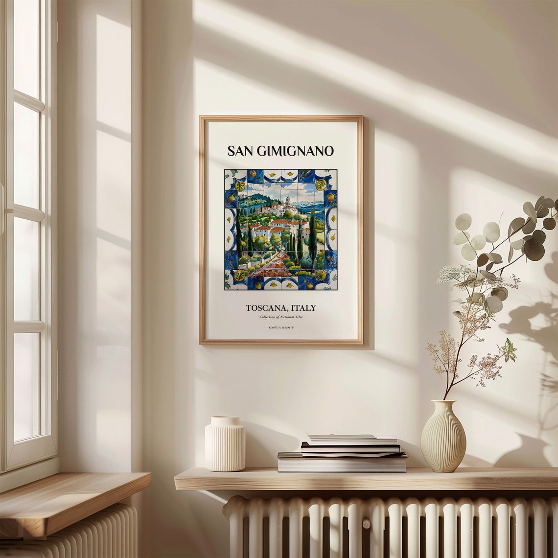 San Gimignano Toscana Italy Tuscan Town Tile Mural Scene Poster - Image 3