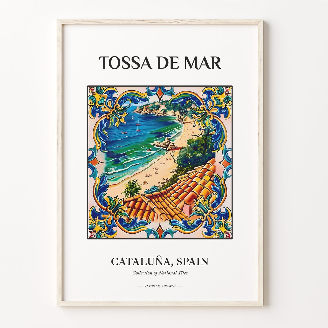 Tossa de Mar Spain Catalonia Beach Coast Tile Mural Art Poster