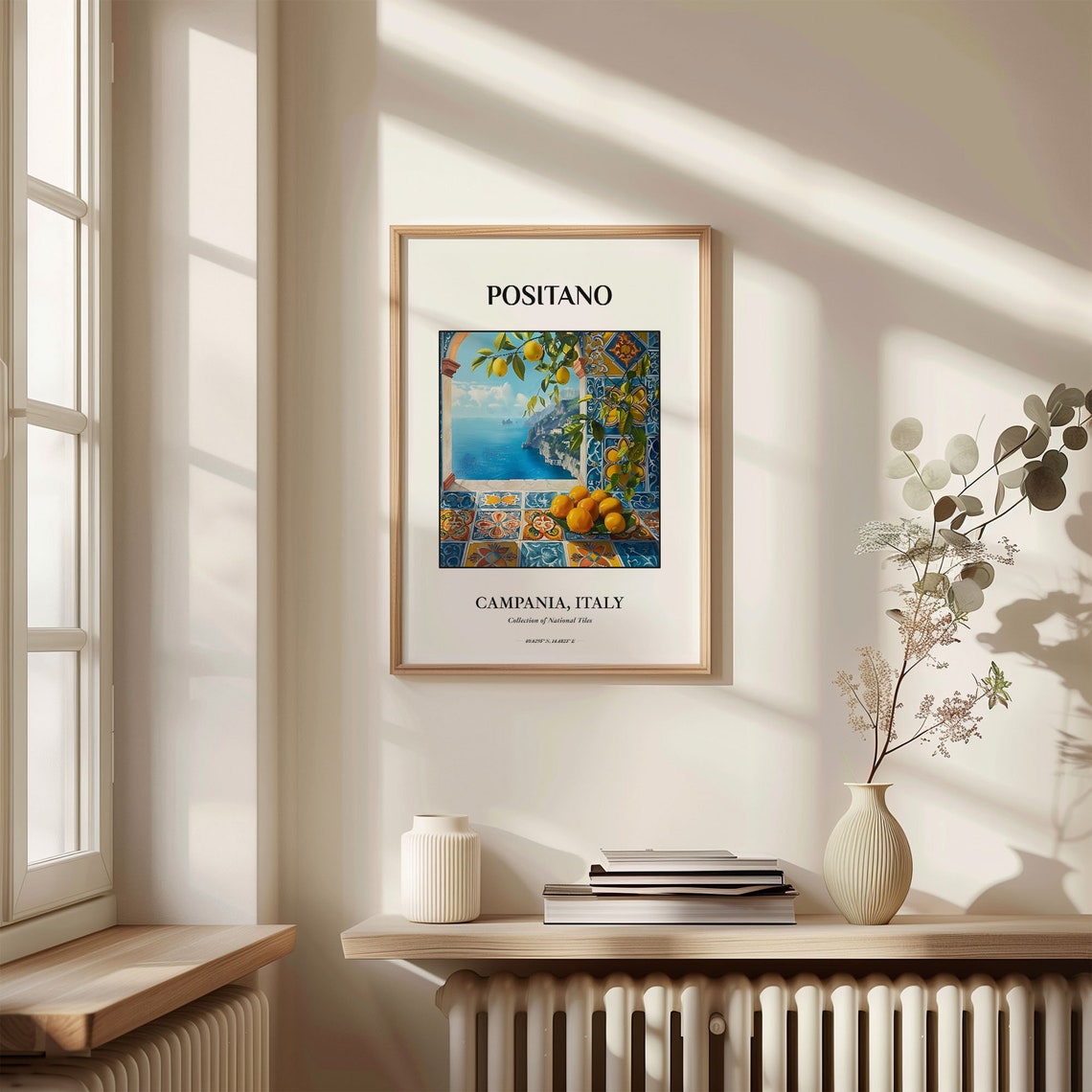 Positano Campania Italy Print with Lemon Tree and Sea View Scene - Image 3