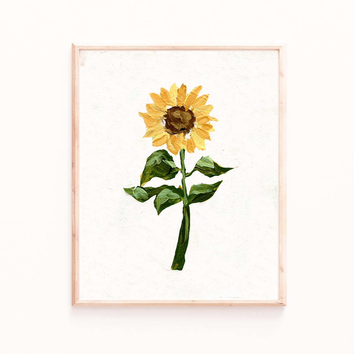 Sunflower Wall Art Print, Floral Living Room Decor