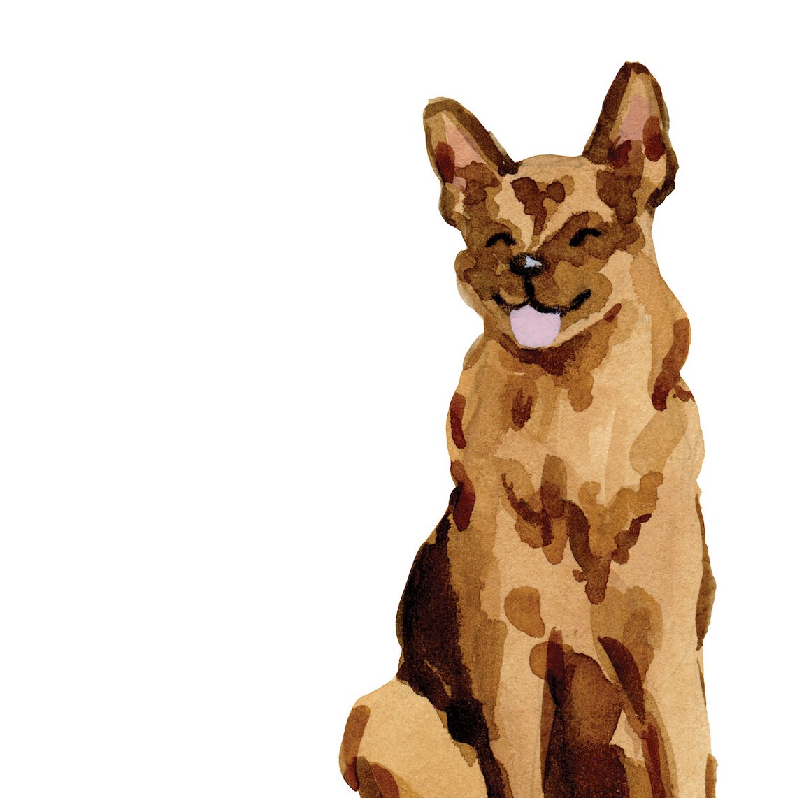German Shepherd Dog Personalized Name Watercolor Pet Portrait Poster - Image 2