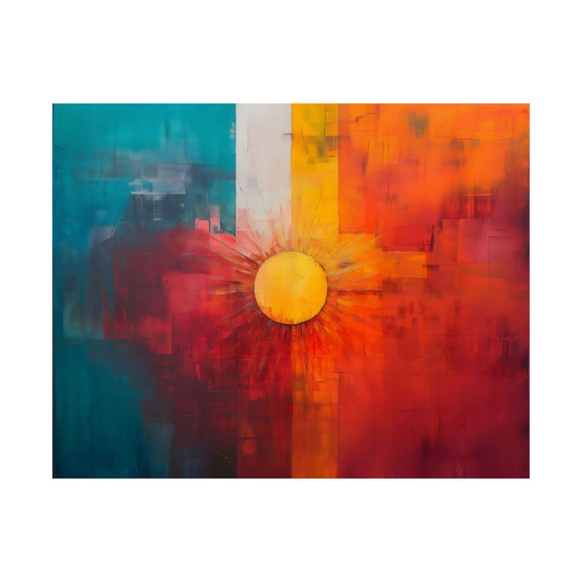 Weathered Sunburst Vintage Sun Rustic Distressed Decorative Poster - Image 3