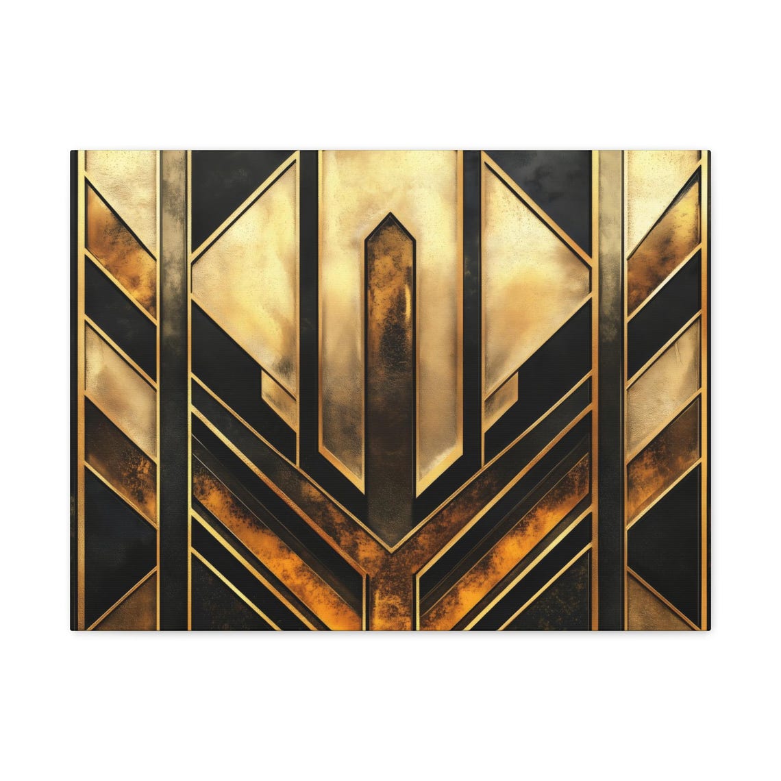 Art Deco Black Gold Chevron Geometric 1920s Glam Abstract Wall Print - Image 3
