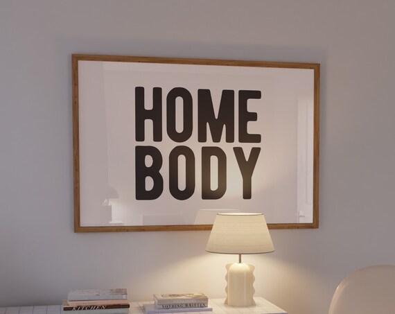Homebody Print Trendy Retro Prints Homebody Club Print Typography Wall Art Aesthetic Art Prints Minimalist Poster Living Room Poster