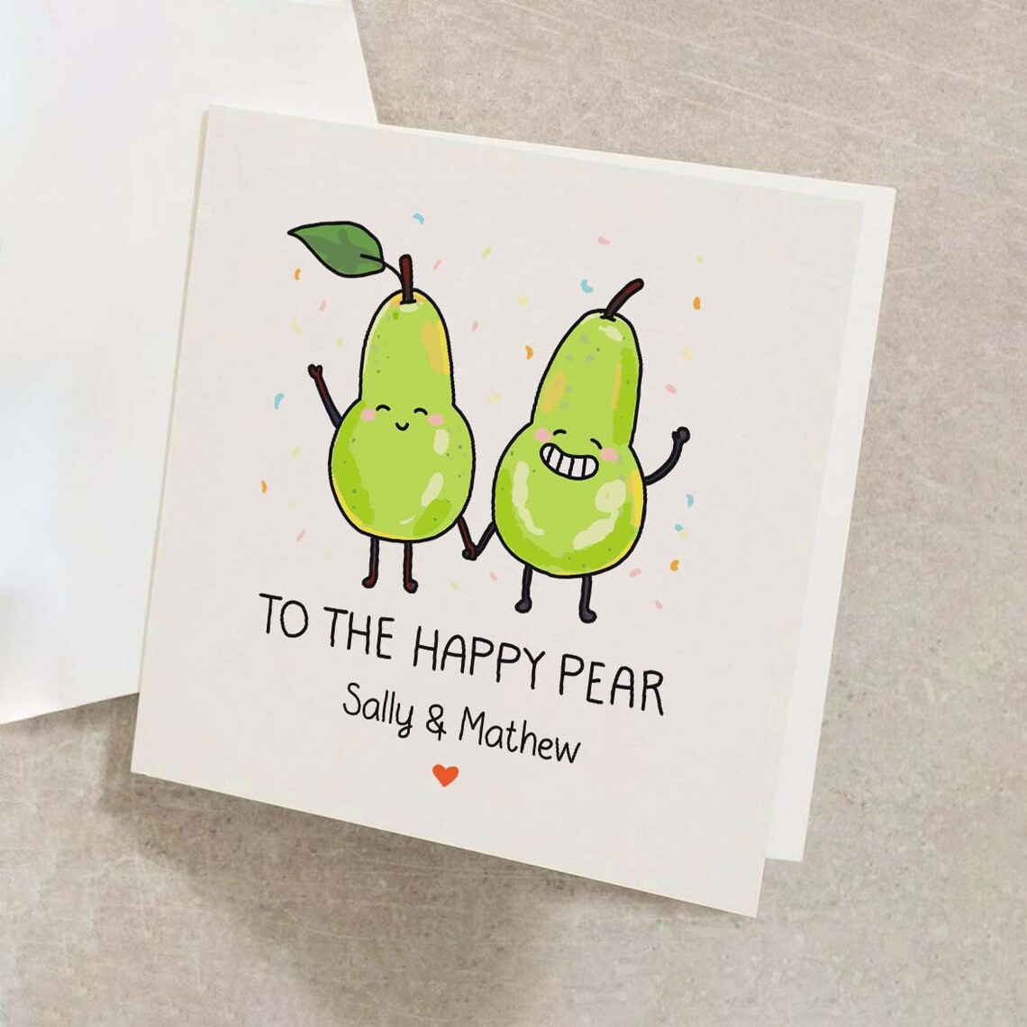 To The Happy Pear Personalised Wedding Congratulations Card For Couple - Image 2