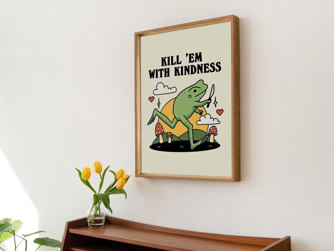 Cute Frog Kindness Quote Art Print, Kids Decor - Image 4