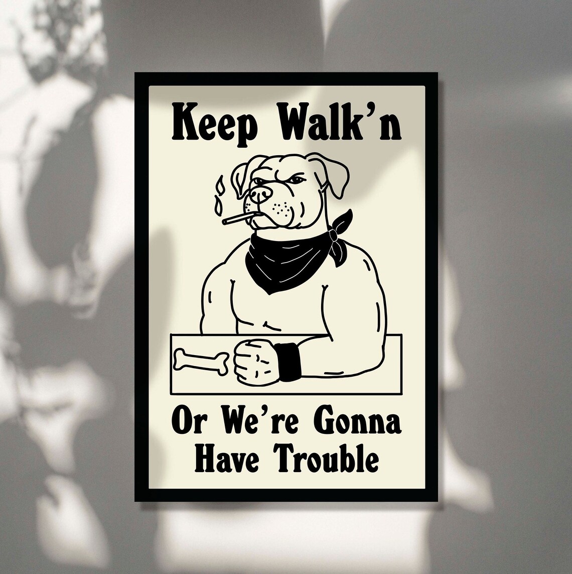 Confrontational Dog Retro Poster, Dorm Bar Decor - Image 2