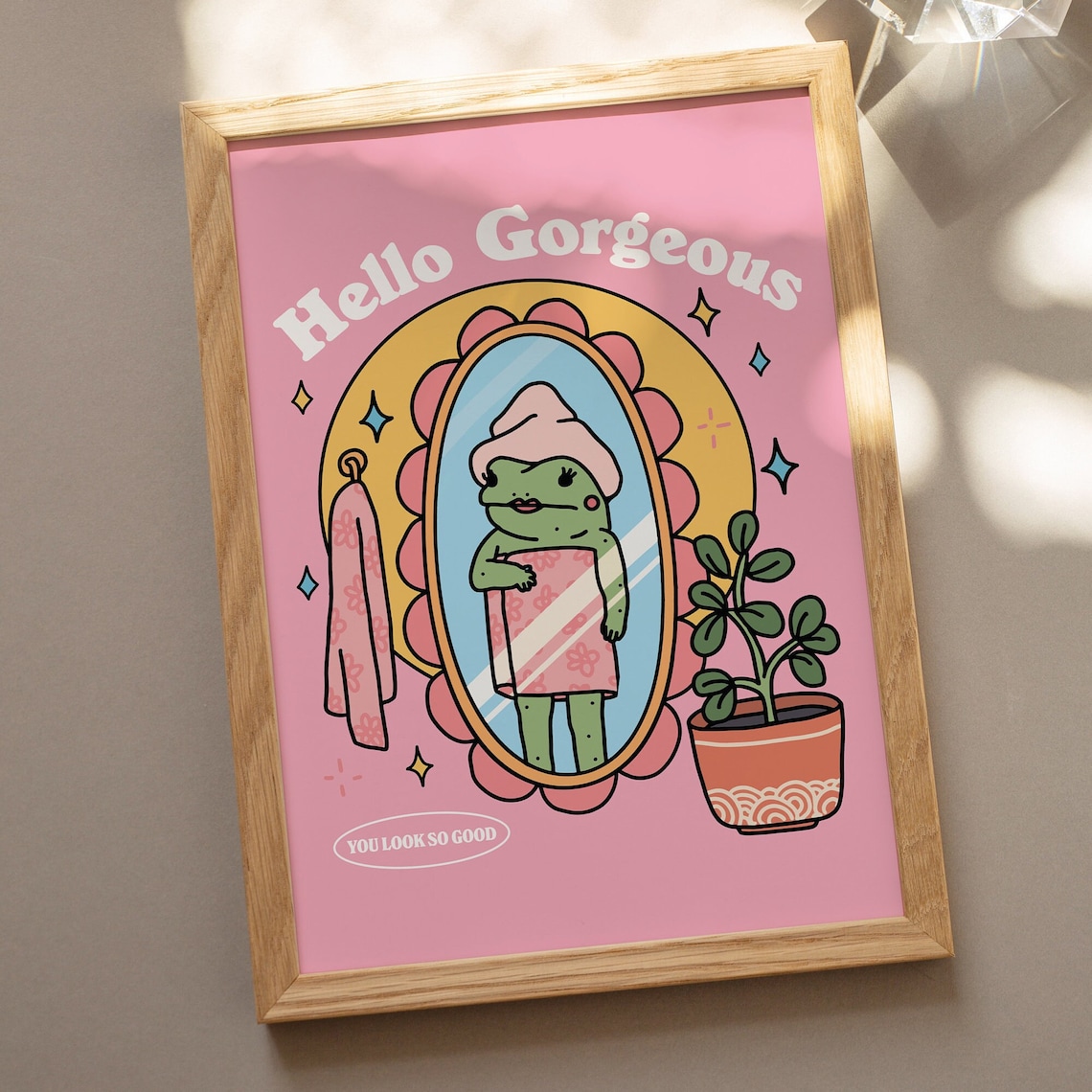 Girly Frog Self Love Positivity Quote Poster - Image 2