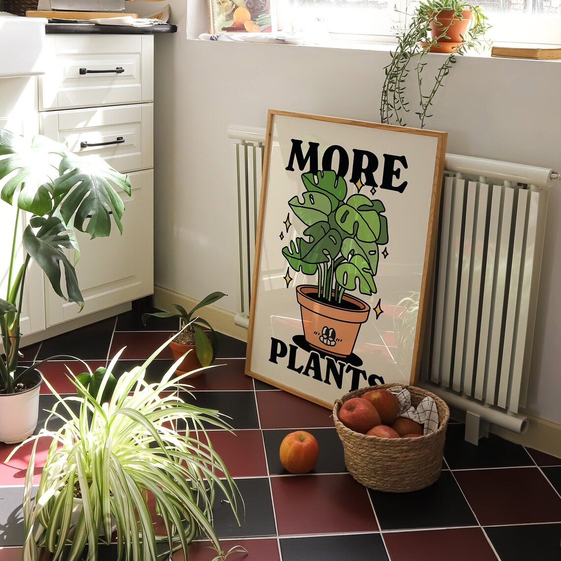 Retro Botanical Poster, Monstera Typographic Print - Image 3