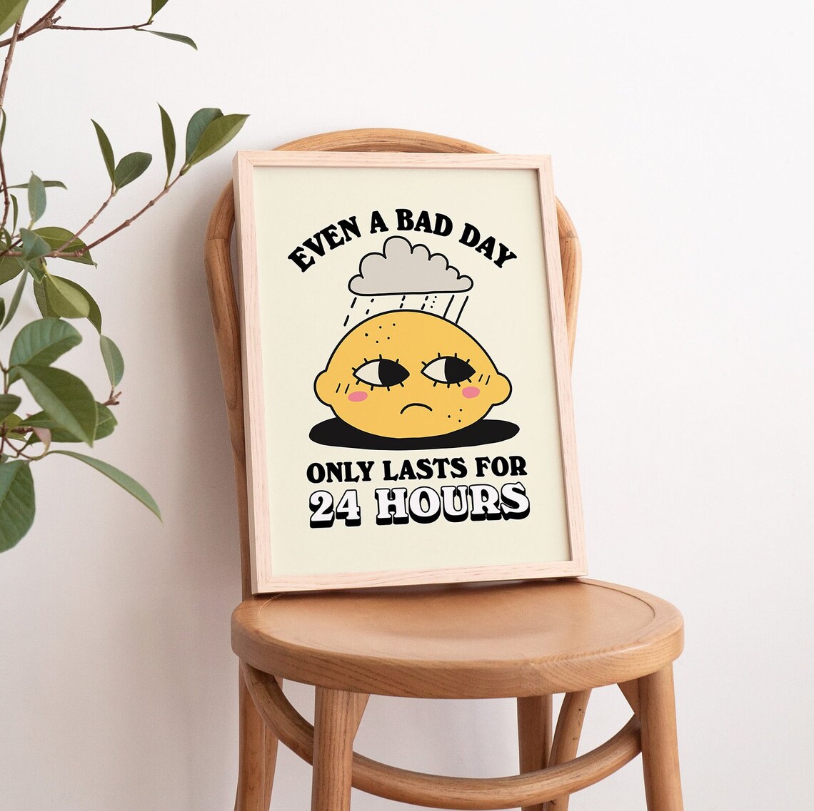 Retro Lemon Wall Prints Trendy Poster 70s Vintage Print Nursery Decor Print Neutral Poster - Image 3