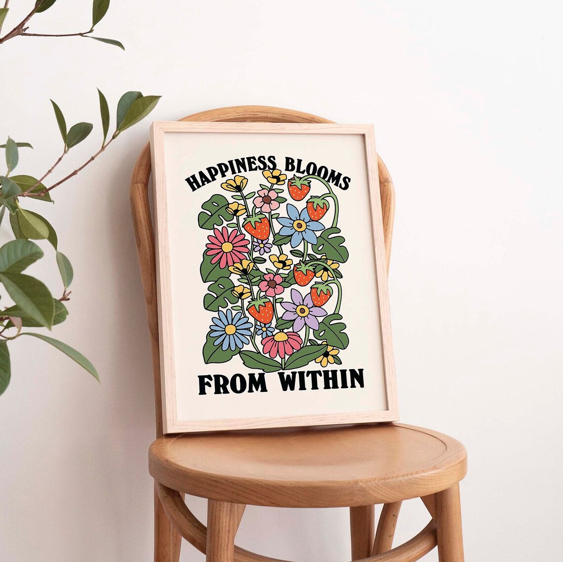Retro Wildflower Botanical Print, Flower Market Poster - Image 2