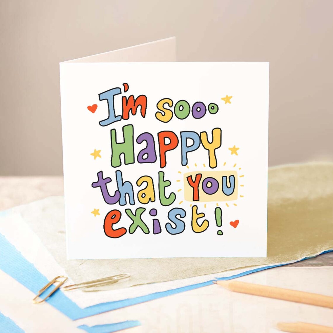 Happy You Exist Card Funny Birthday Card For Boyfriend Girlfriend Wife Husband Favourite Person Personalised Greeting Card Handmade - Image 3