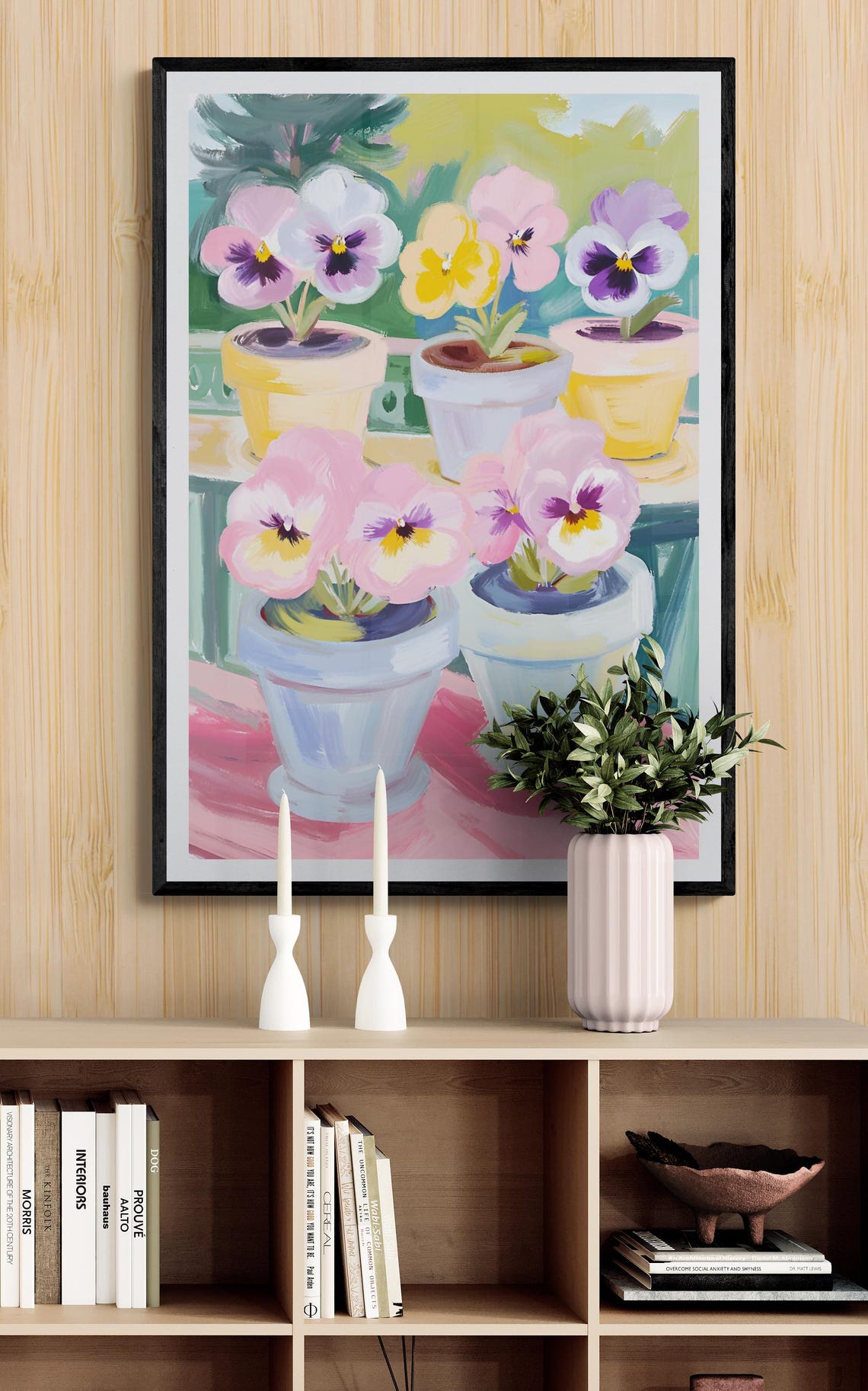 Pansy Flowers Floral Art Flower Market Art Print Abstract Painting Purple Pansy Floral Art Henri Matisse - Image 3