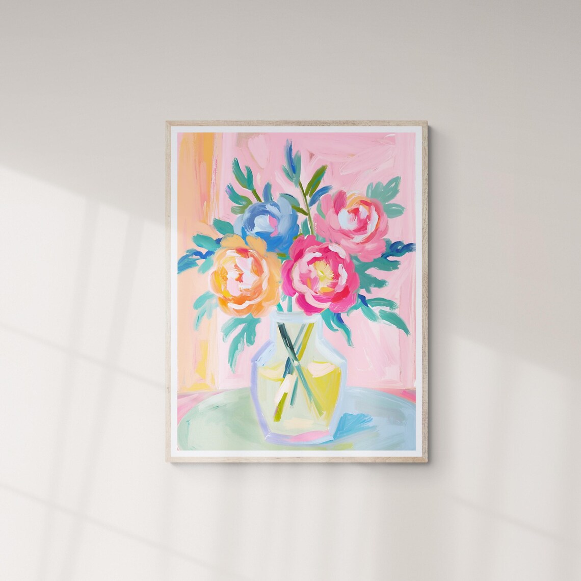 Floral Art Flower Market Flowers Poster Art Print Abstract Painting Floral Vase Painting