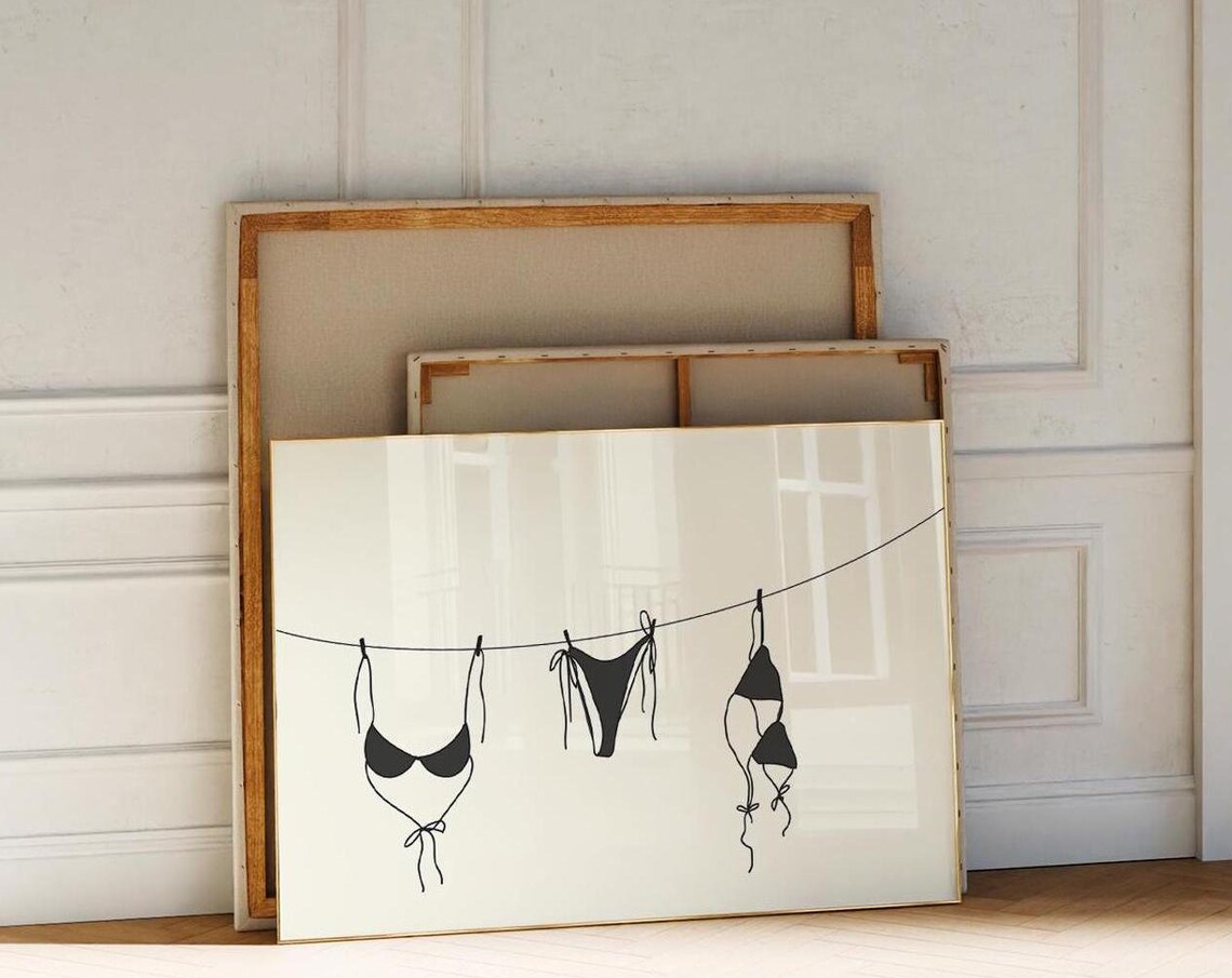 Vintage Bikini Set Summer Beach Travel Poster
