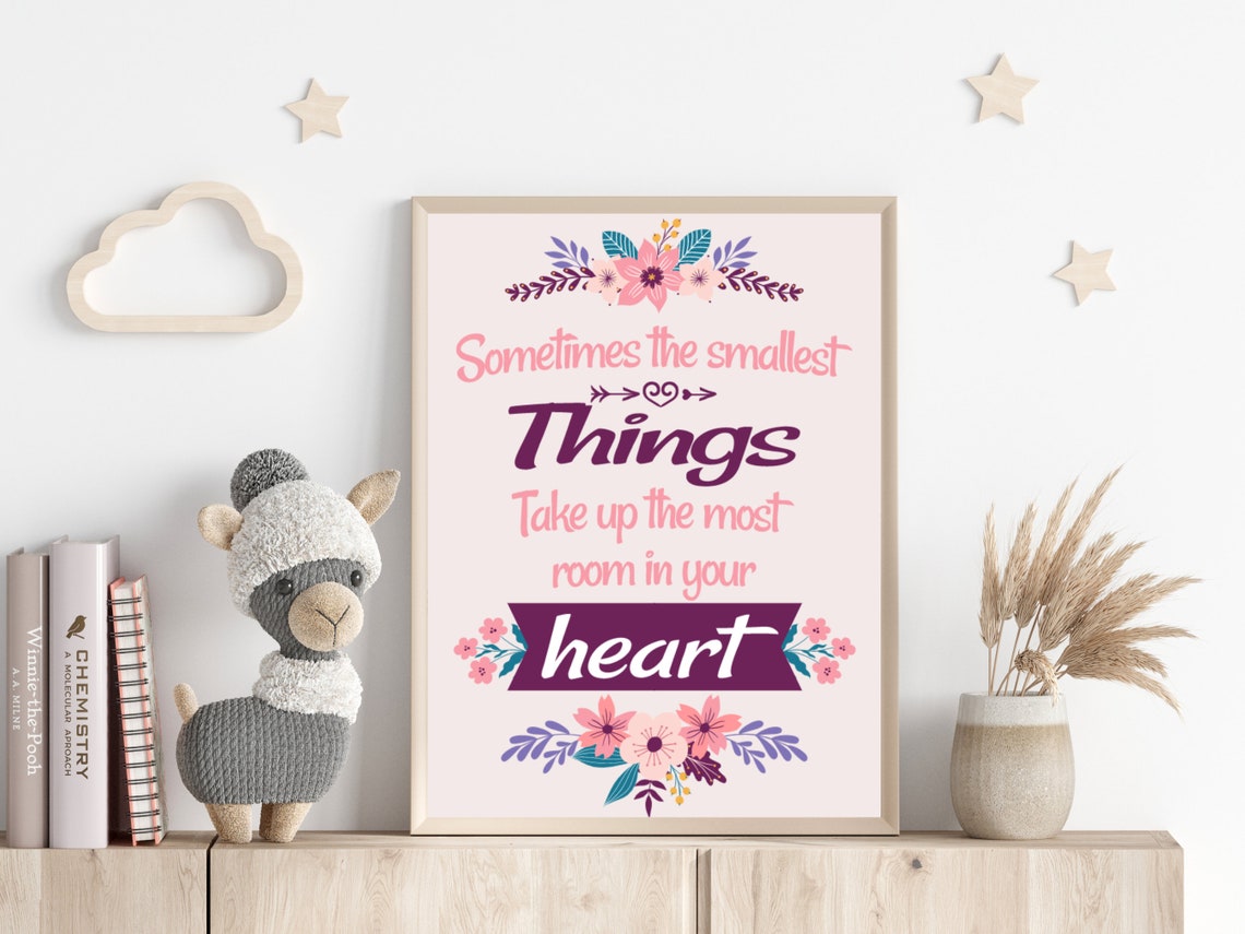 Nursery Wall Art Girls Room Art Print Baby Shower Gift Winnie The Pooh Quote Quote For Baby Girl Girls - Image 3