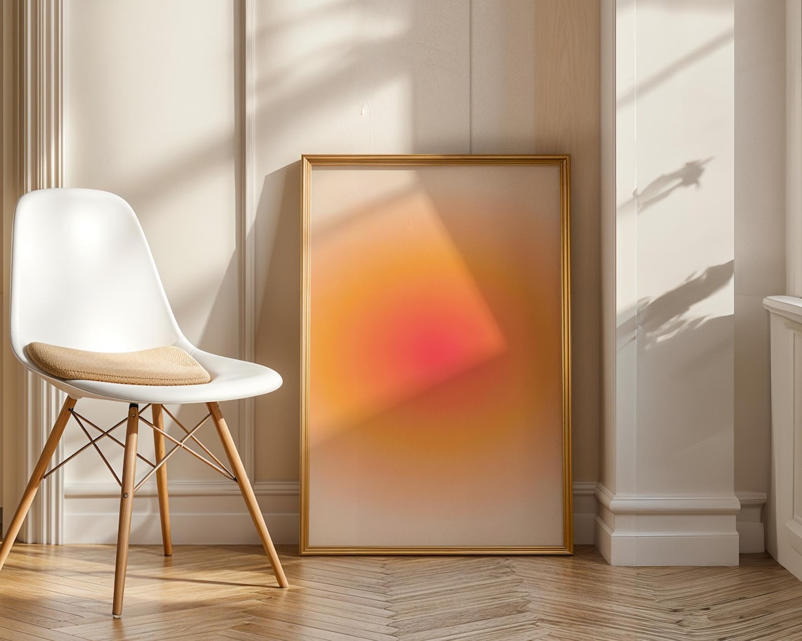 Sunset Aura Gradient, Minimalist Art Print