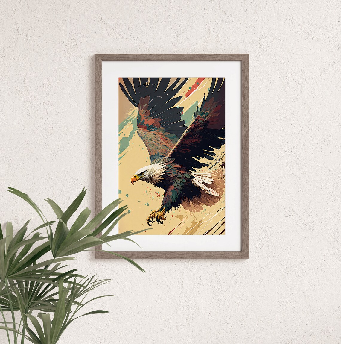 Swooping Bald Eagle Print, Gauguin-Inspired Bird Art - Image 2