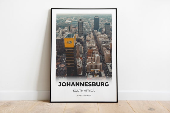 Johannesburg Travel Poster, South Africa City Print
