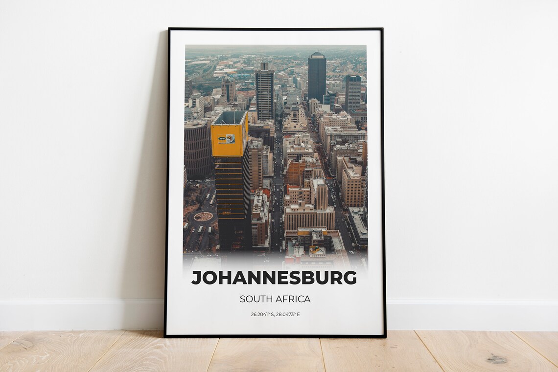 Johannesburg Travel Poster, South Africa City Print