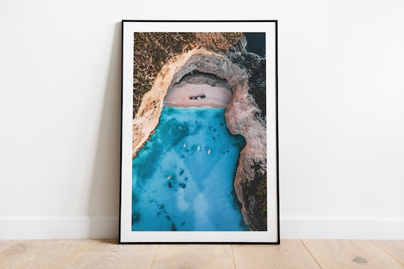 Zakynthos Print Ocean Print Beach Tropical Wall Art Coastal Decor Beach Art Large Poster