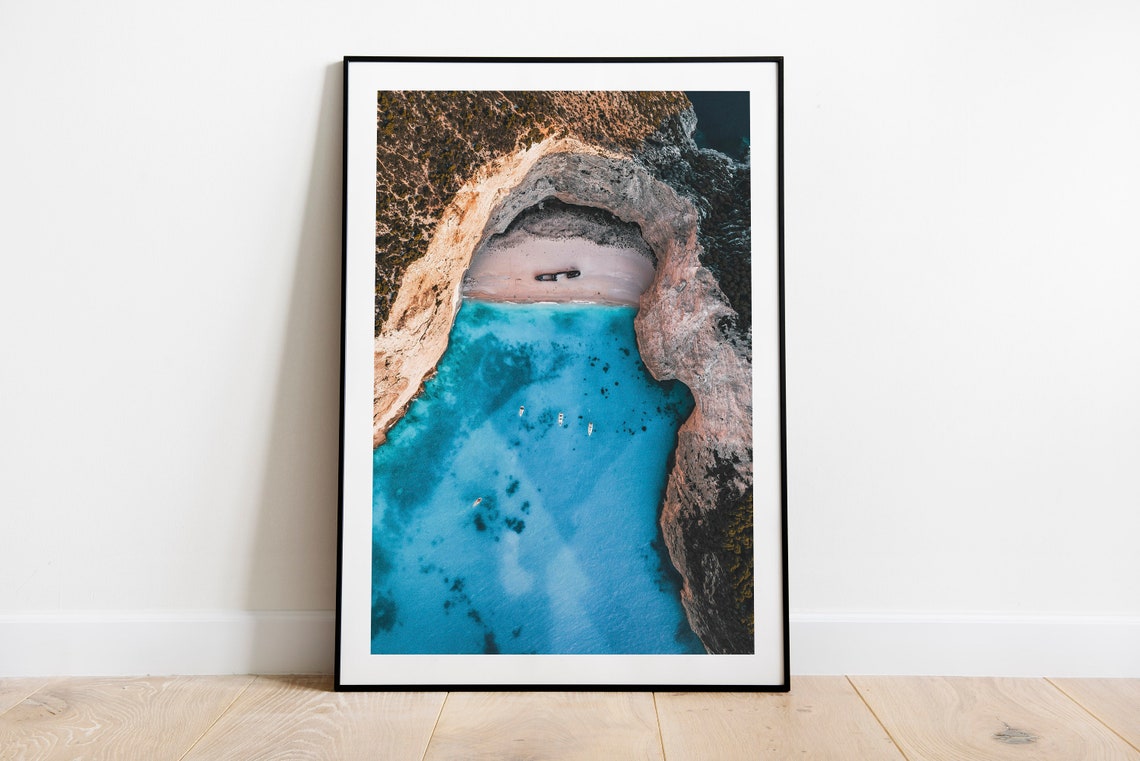 Zakynthos Print Ocean Print Beach Tropical Wall Art Coastal Decor Beach Art Large Poster